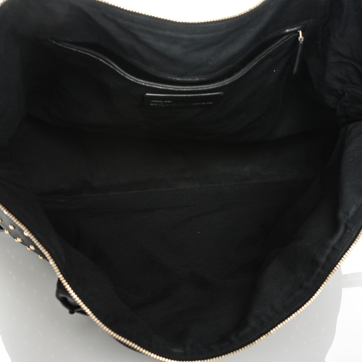 Lambskin Studded Large De Manta Tote Black