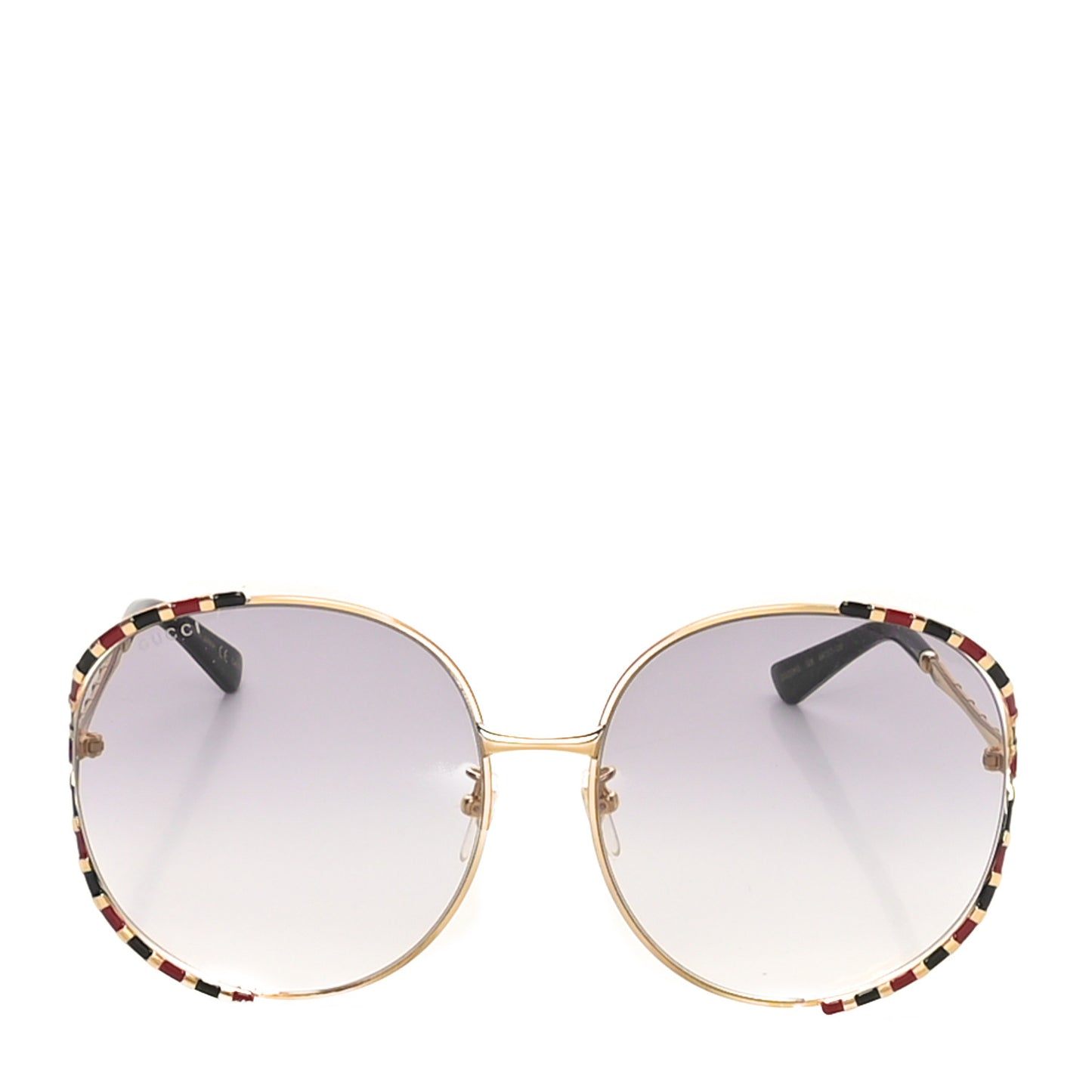 Metal Round Frame GG0595S Sunglasses Gold Black Red