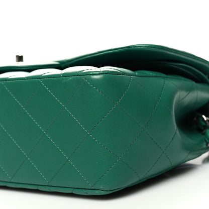 Chanel Lambskin Quilted Jumbo Double Flap Green 10 of 12