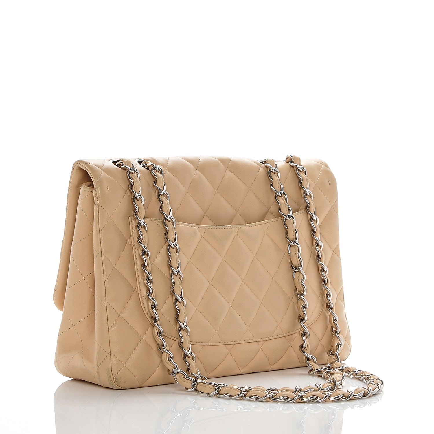 Chanel Lambskin Quilted Jumbo Single Flap Beige Clair 3 of 10