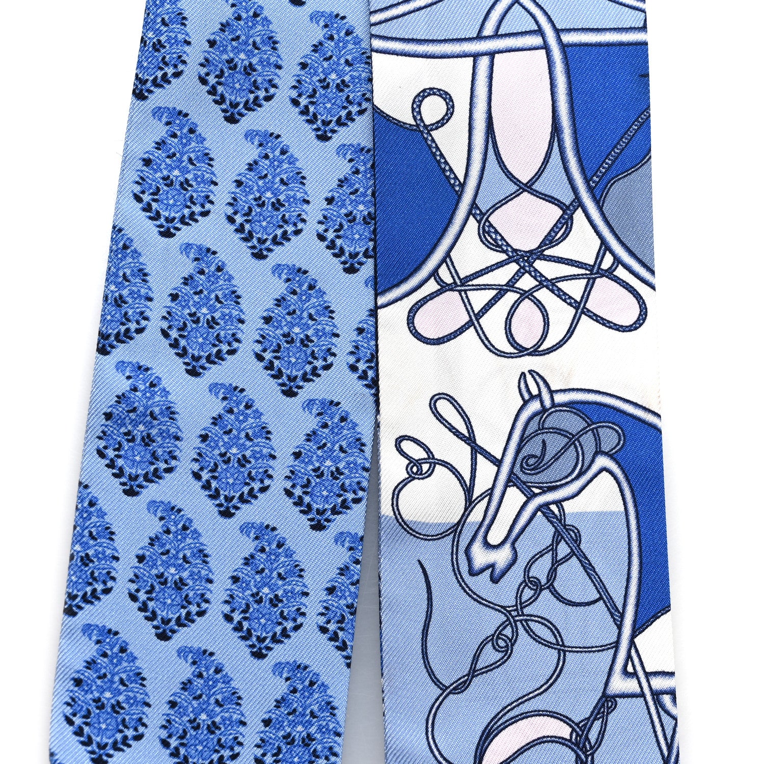 Hermes Silk Coup De Fouet Au Bloc Twilly Bleu Blanc Rose 4 of 4