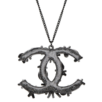Chanel Ruthenium Crystal CC Necklace Black 4 of 7