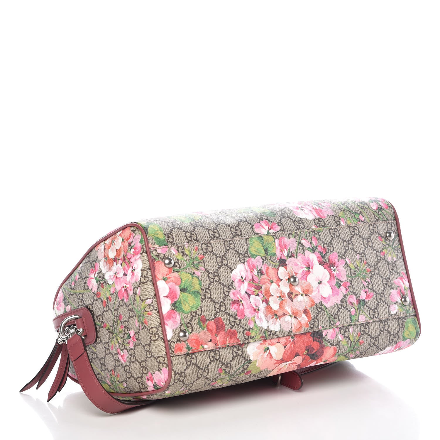 Gucci GG Supreme Monogram Blooms Medium Boston Beige Multicolor Dry Rose 4 of 10