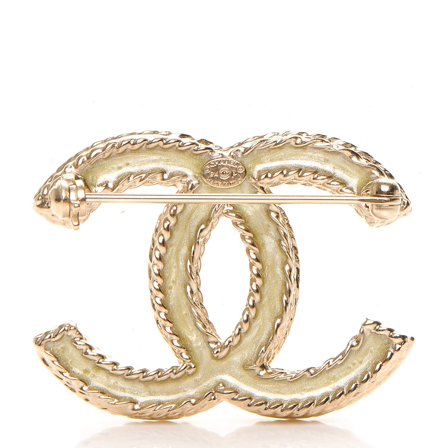 Chanel Crystal CC Brooch Light Gold 3 of 4