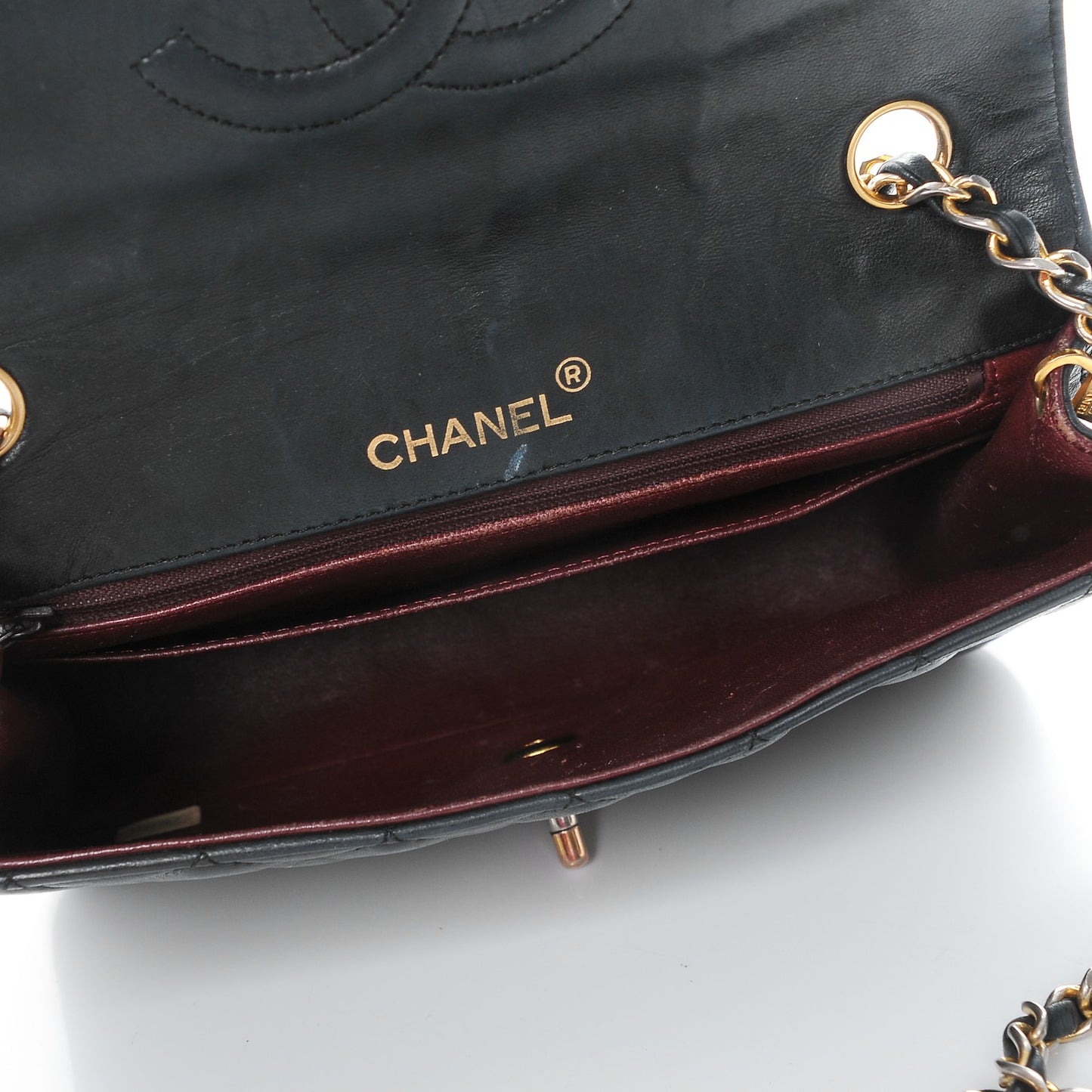Lambskin Quilted Small Single Flap Black