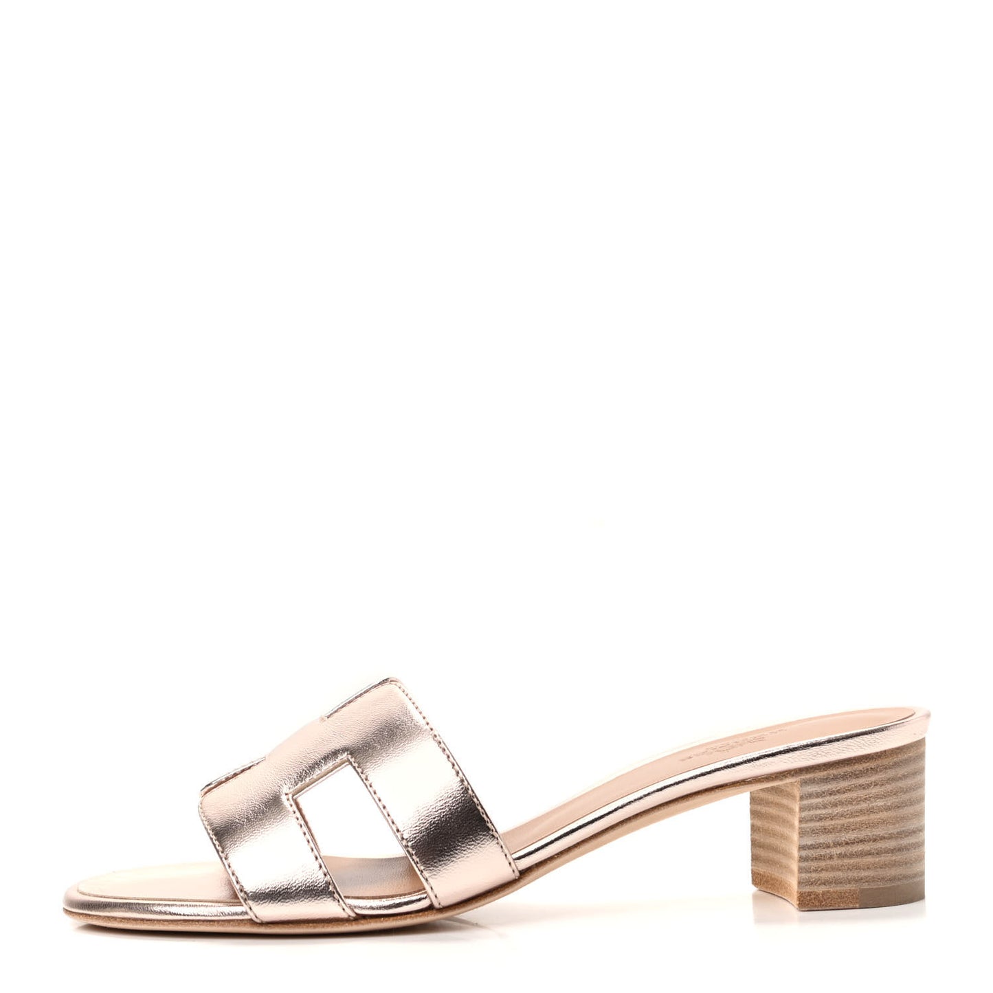 Metallic Nappa Oasis Sandals 35.5 Rose Dore
