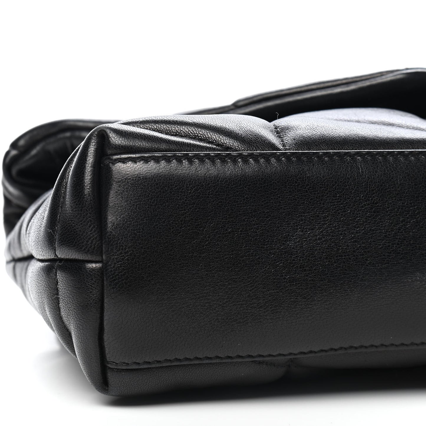 Lambskin Quilted Toy Loulou Puffer Monogram Chain Satchel Black