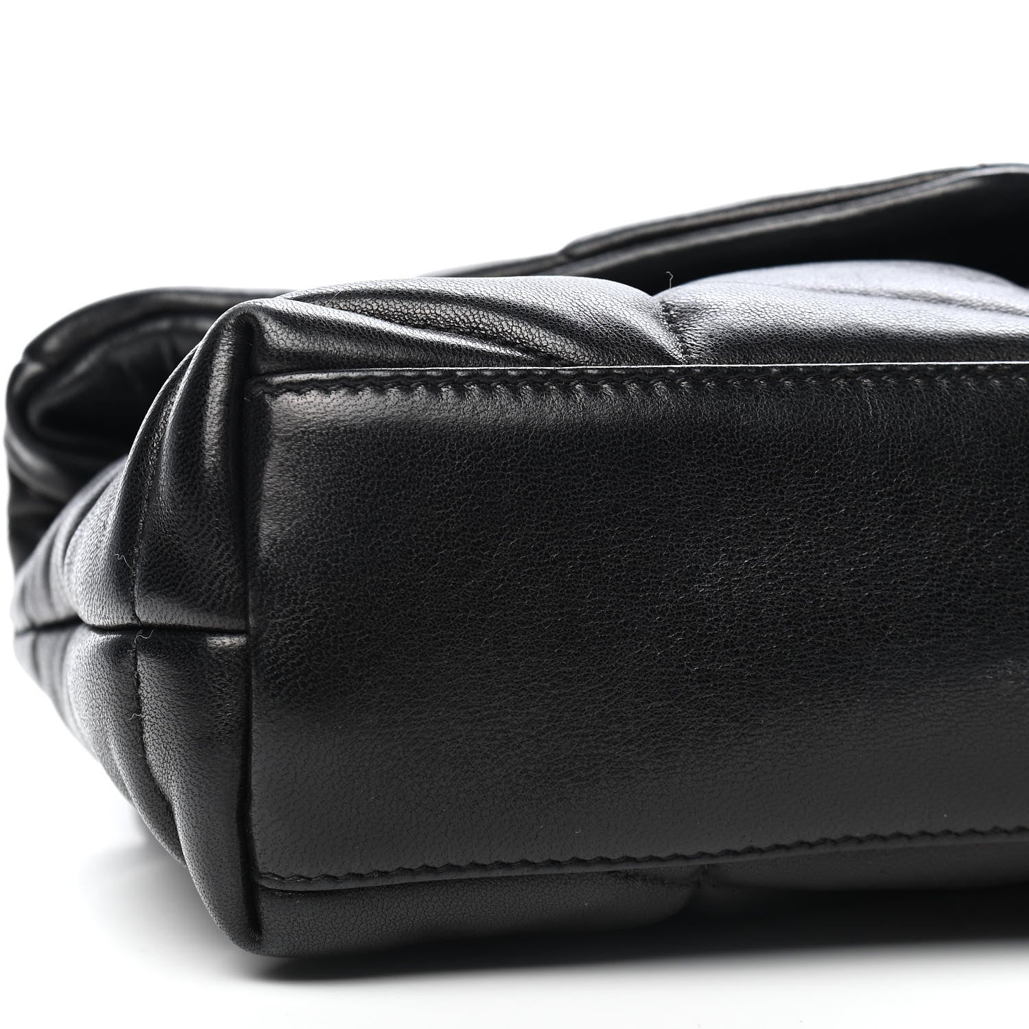 Saint Laurent Lambskin Quilted Toy Loulou Puffer Monogram Chain Satchel Black 5 of 8