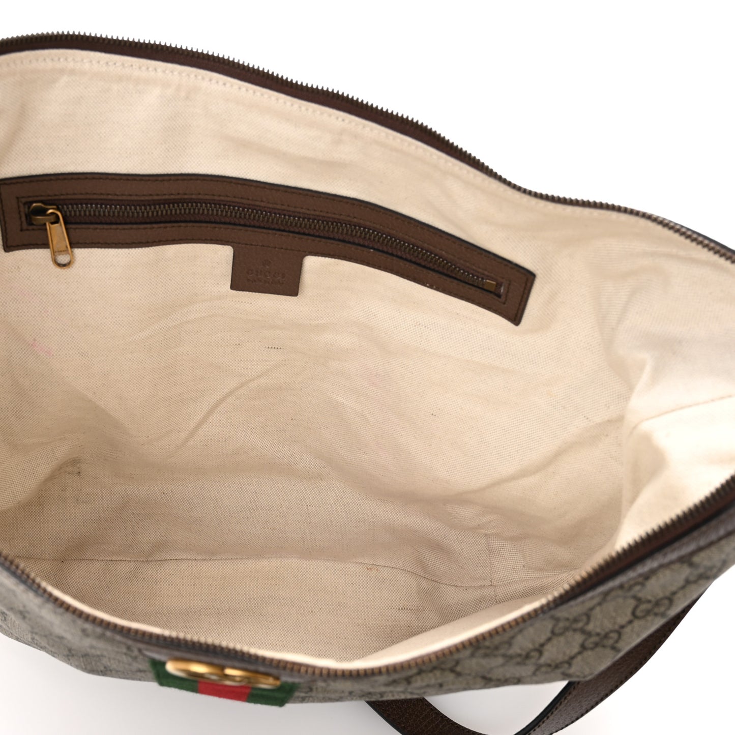 GG Supreme Monogram Web Ophidia Half Moon Hobo Brown