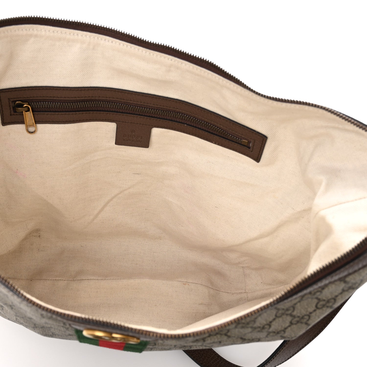 Gucci GG Supreme Monogram Web Ophidia Half Moon Hobo Brown 5 of 11