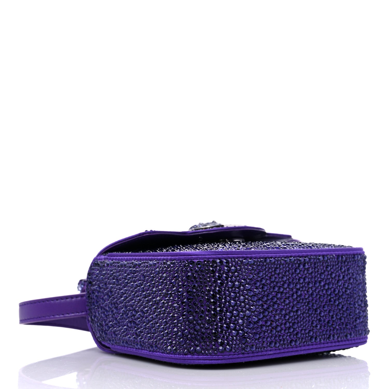 Versace Satin Crystal Studded Mini La Medusa Bag Purple 4 of 10