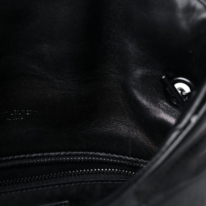 Saint Laurent Lambskin Quilted Toy Loulou Puffer Monogram Chain Satchel Black 11 of 14