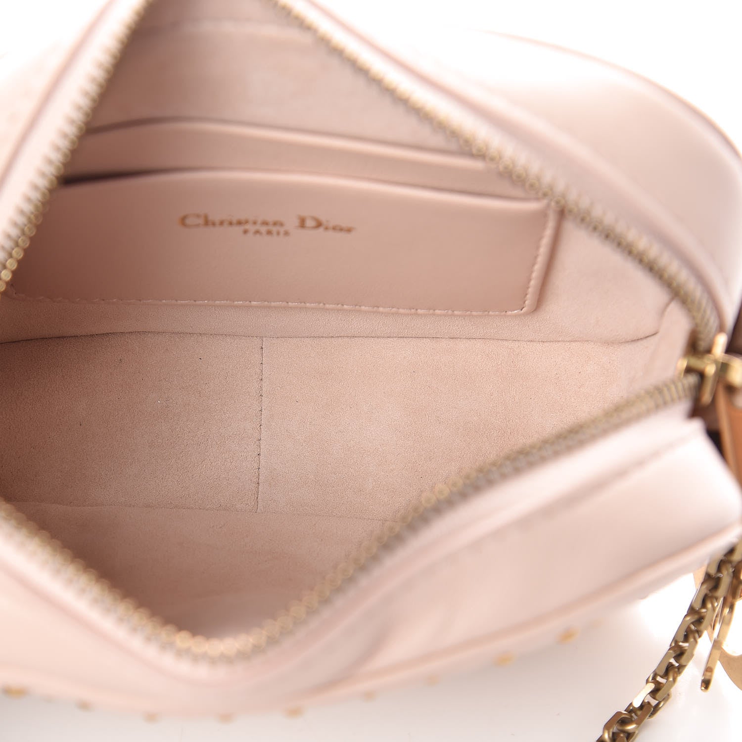 Christian Dior Lambskin Cannage Studded Lady Dior Camera Case Pouch Light Pink 5 of 10