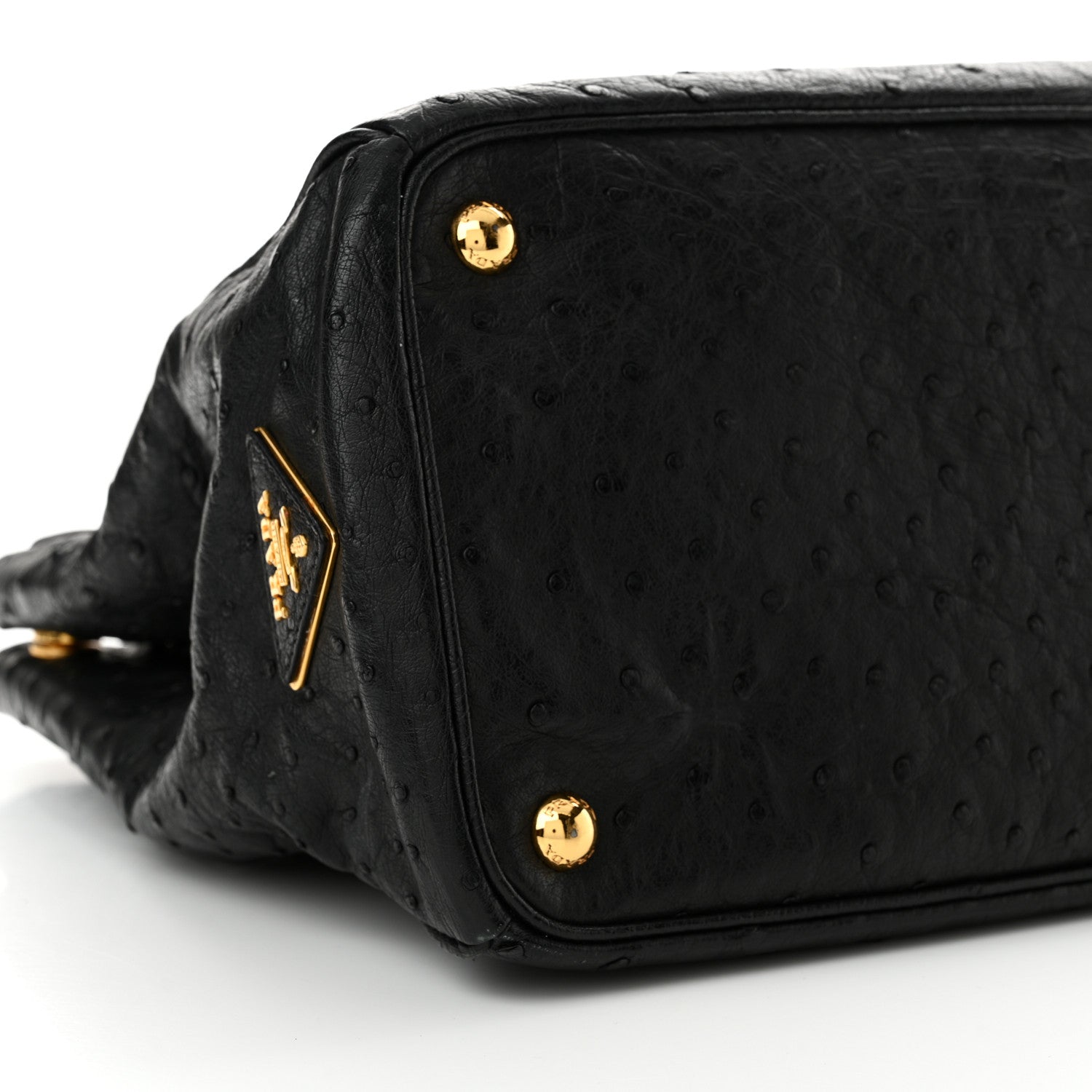 Prada Ostrich Tote Black 9 of 20