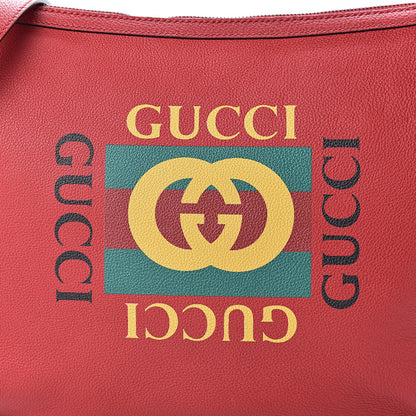 Gucci Grained Calfskin Logo Half Moon Hobo Red 8 of 10