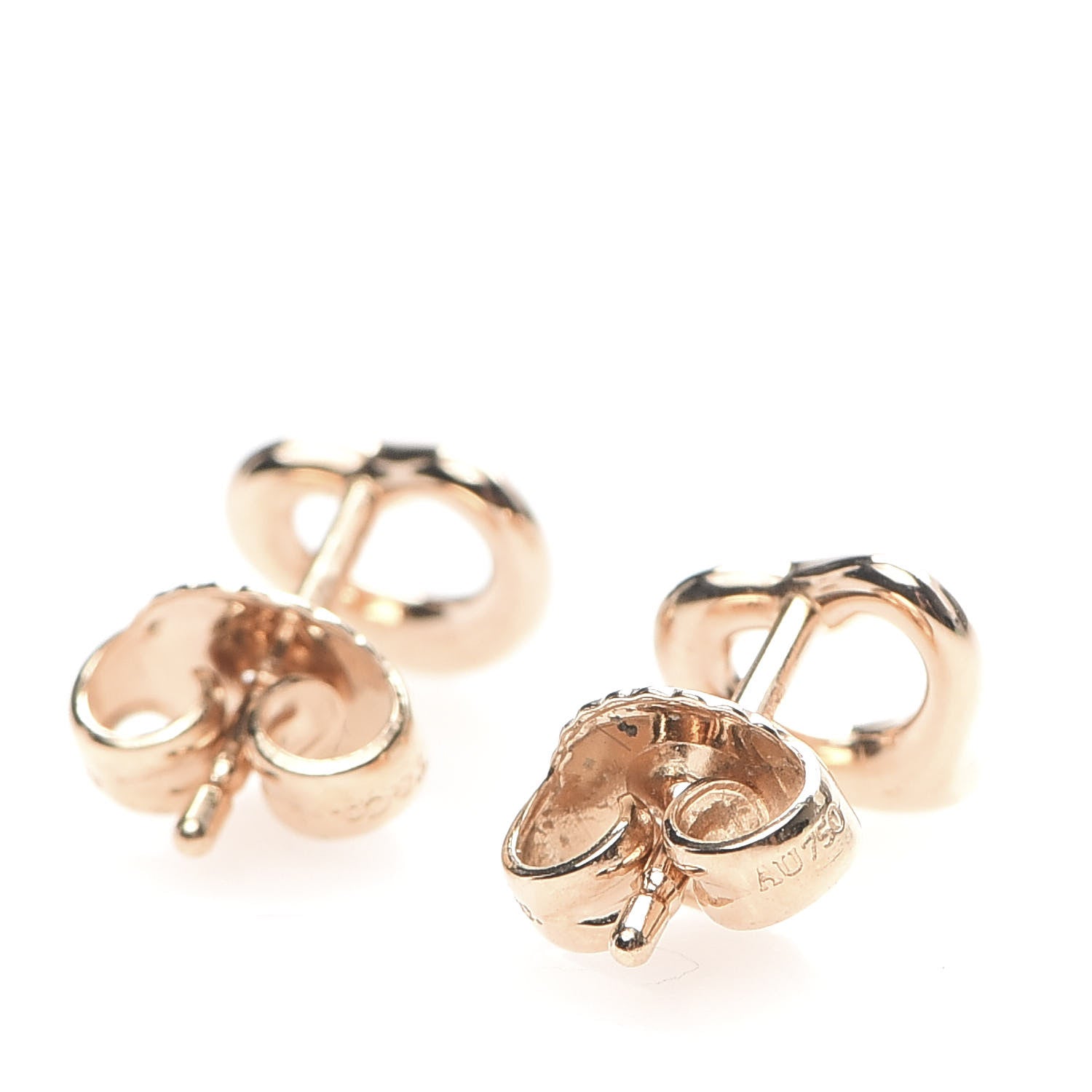 Tiffany 18K Rose Gold 7mm Elsa Peretti Open Heart Earrings 3 of 6