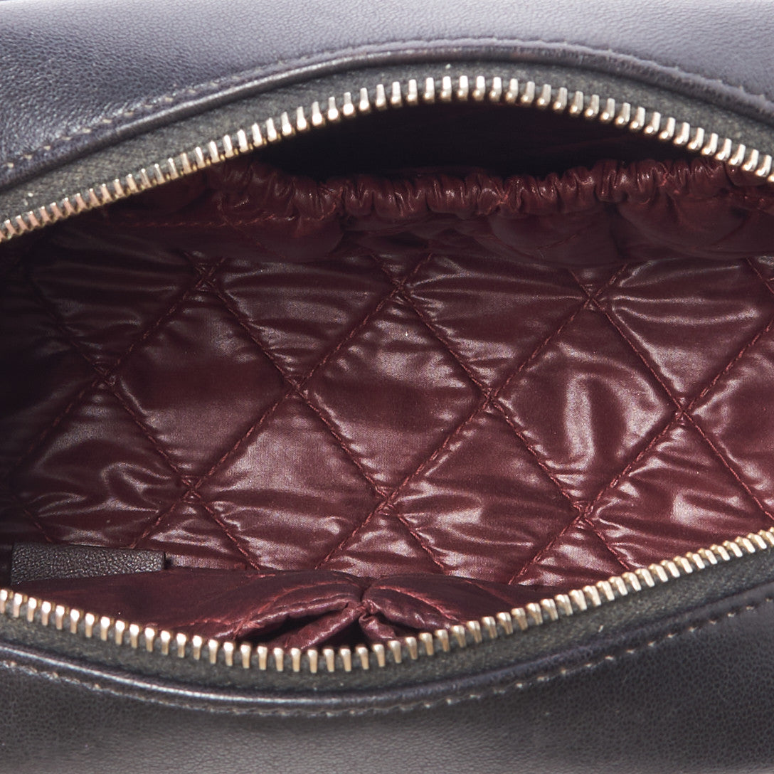 Chanel Lambskin Quilted Medium Curvy Pouch Cosmetic Case Black 4 of 9