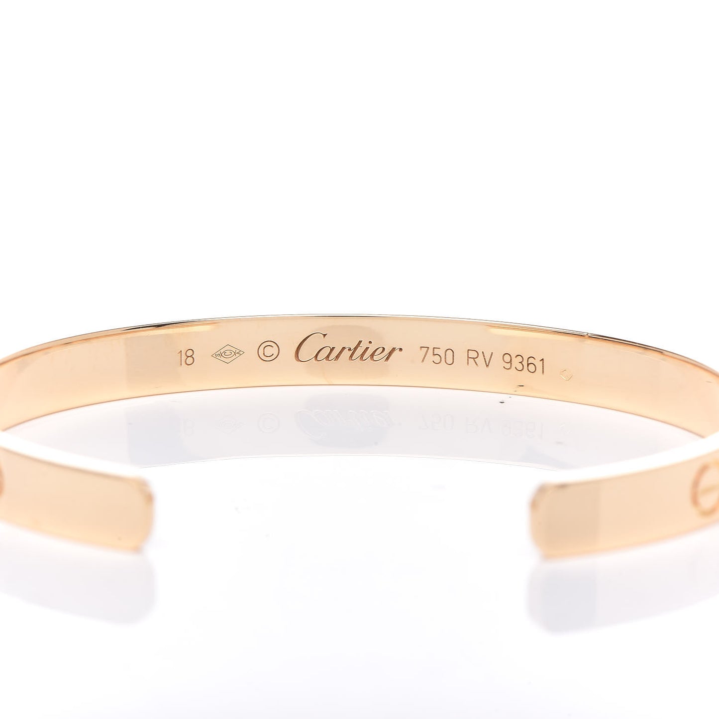 18K Yellow Gold LOVE Cuff Bracelet 18