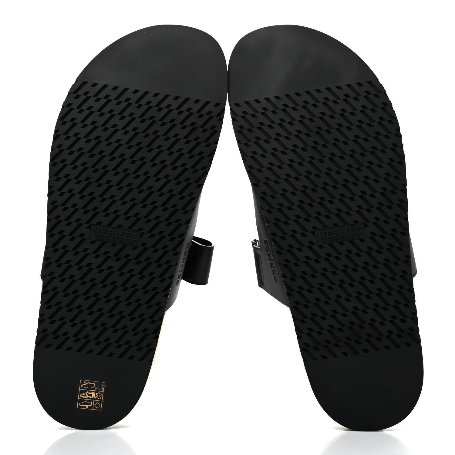 Hermes Calfskin Woolskin Mens Chypre Sandals 46 Black Ecru 5 of 9