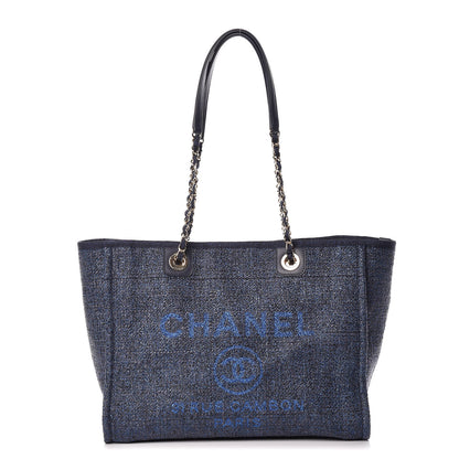 Chanel Lurex Boucle Small Deauville Tote Blue 1 of 10