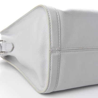 Alexander McQueen Pebbled Calfskin Small Skull Padlock Zip Around Tote Light Grey 9 of 14