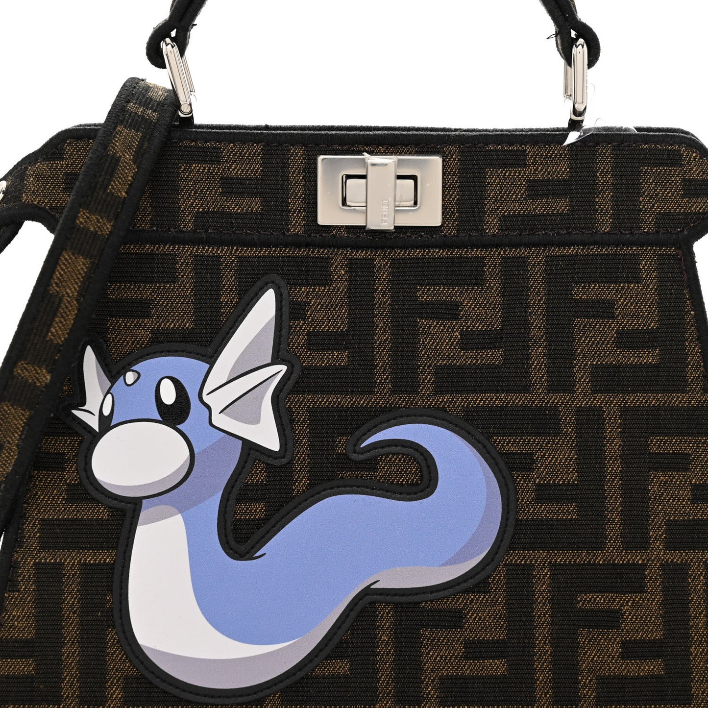 X FRGMT X POKEMON Fabric Jacquard FF 1974 Pokemon Inlay Peekaboo I See U Petite Satchel Tobacco Moro Blue
