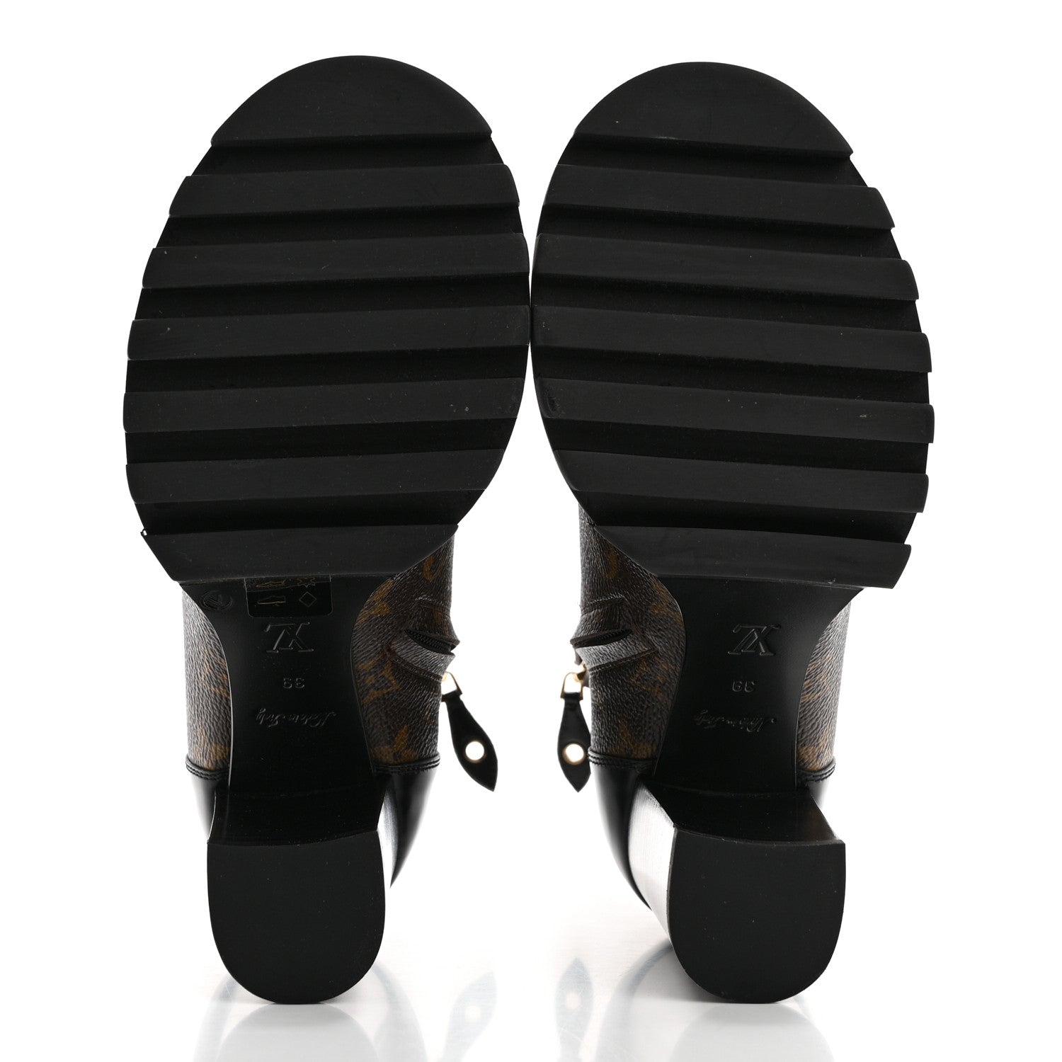 Louis Vuitton Patent Calfskin Monogram Star Trail Ankle Boots 39 Black 5 of 9