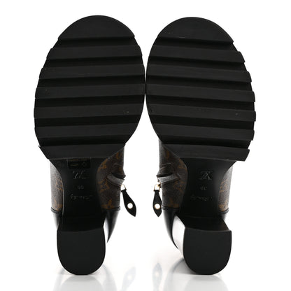 Louis Vuitton Patent Calfskin Monogram Star Trail Ankle Boots 39 Black 5 of 9