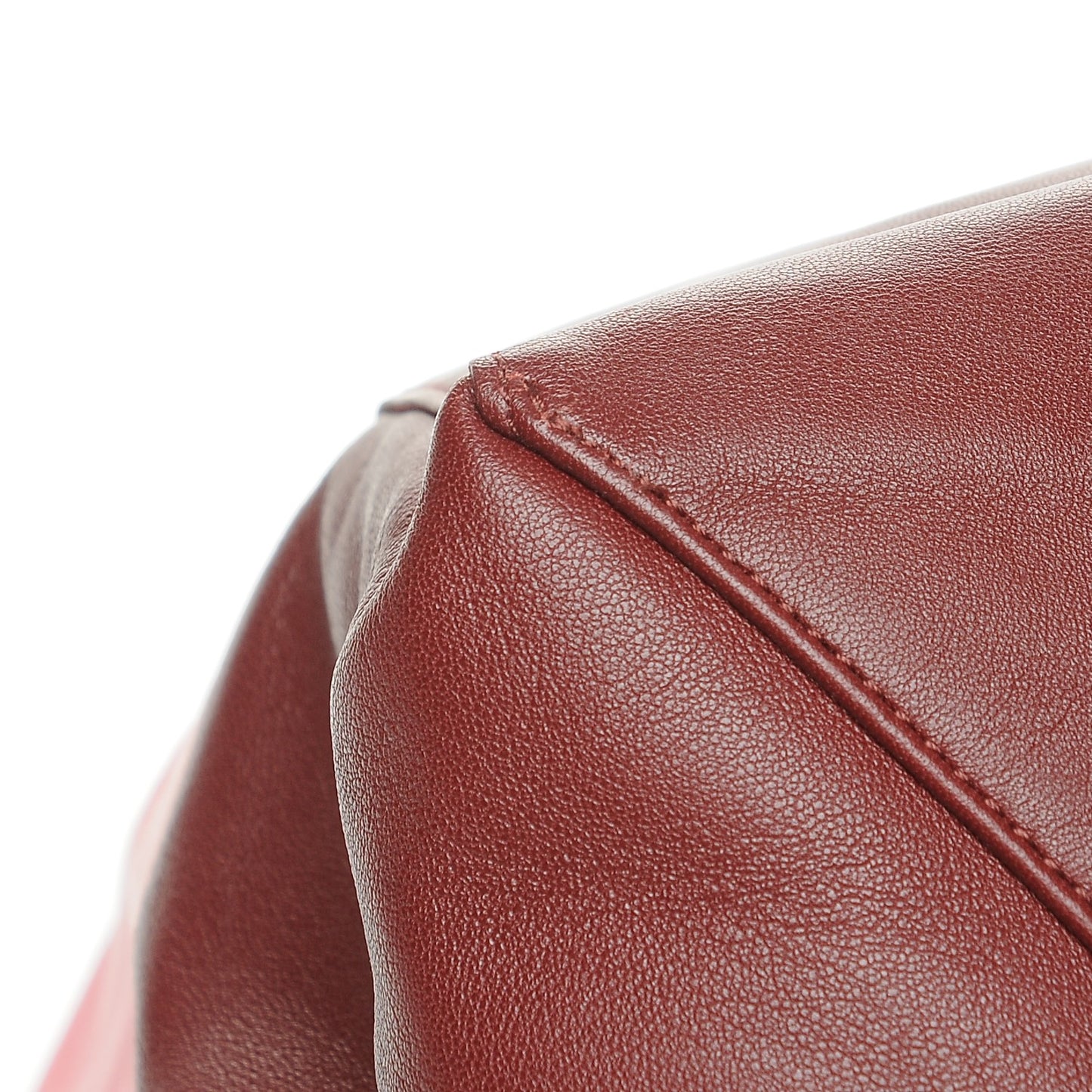 Lambskin Horizontal Bi-Color Cabas Pink Rust
