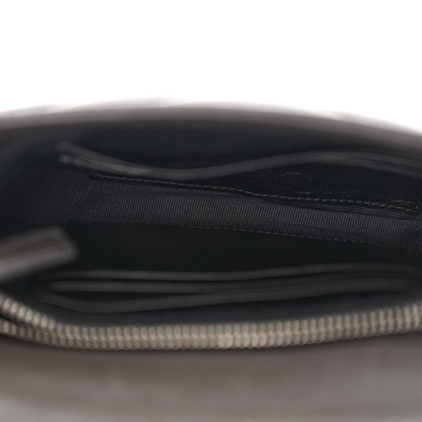 Sheepskin Matelasse Chevron Monogram College Chain Wallet Coal