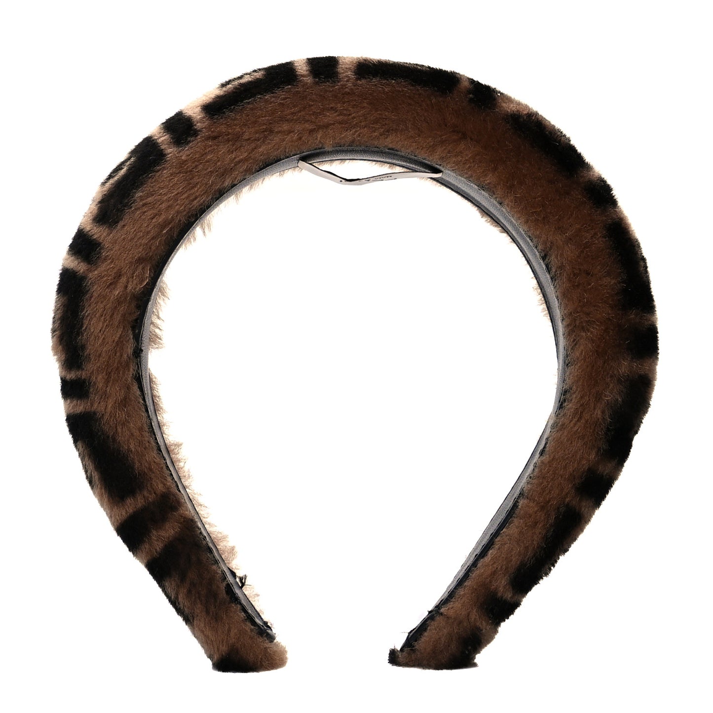 Shearling FF Logo Headband Tobacco