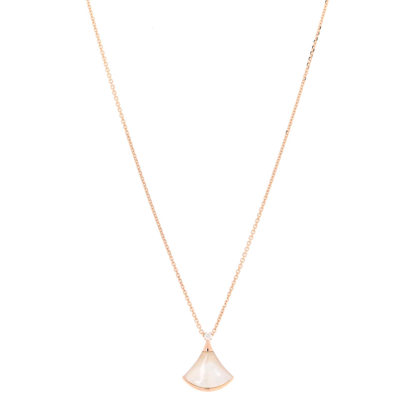 18K Rose Gold Diamond Mother of Pearl Small Divas' Dream Pendant Necklace