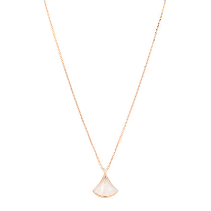 Bulgari 18K Rose Gold Diamond Mother of Pearl Small Divas' Dream Pendant Necklace 1 of 7