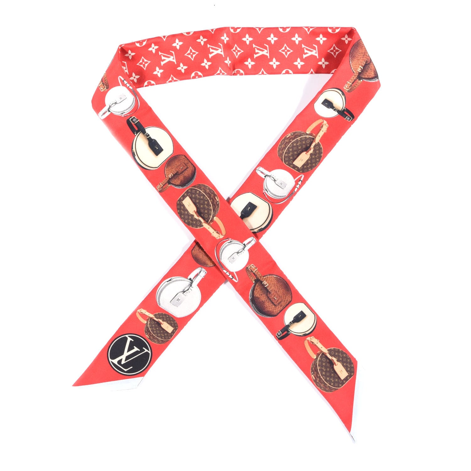 Louis Vuitton Silk Monogram Tribute To Chapeau BB Bandeau Red 3 of 3