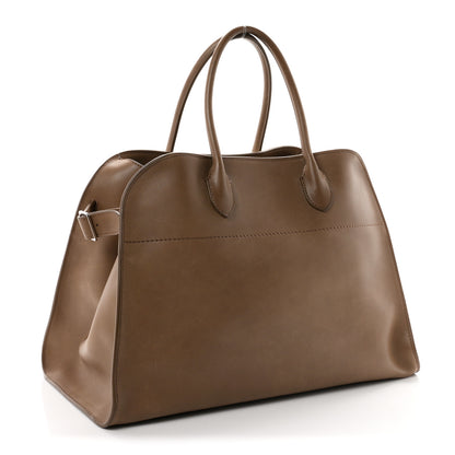 The Row Polished Saddle Calfskin Soft Margaux 15 Mouse Grey 3 of 9