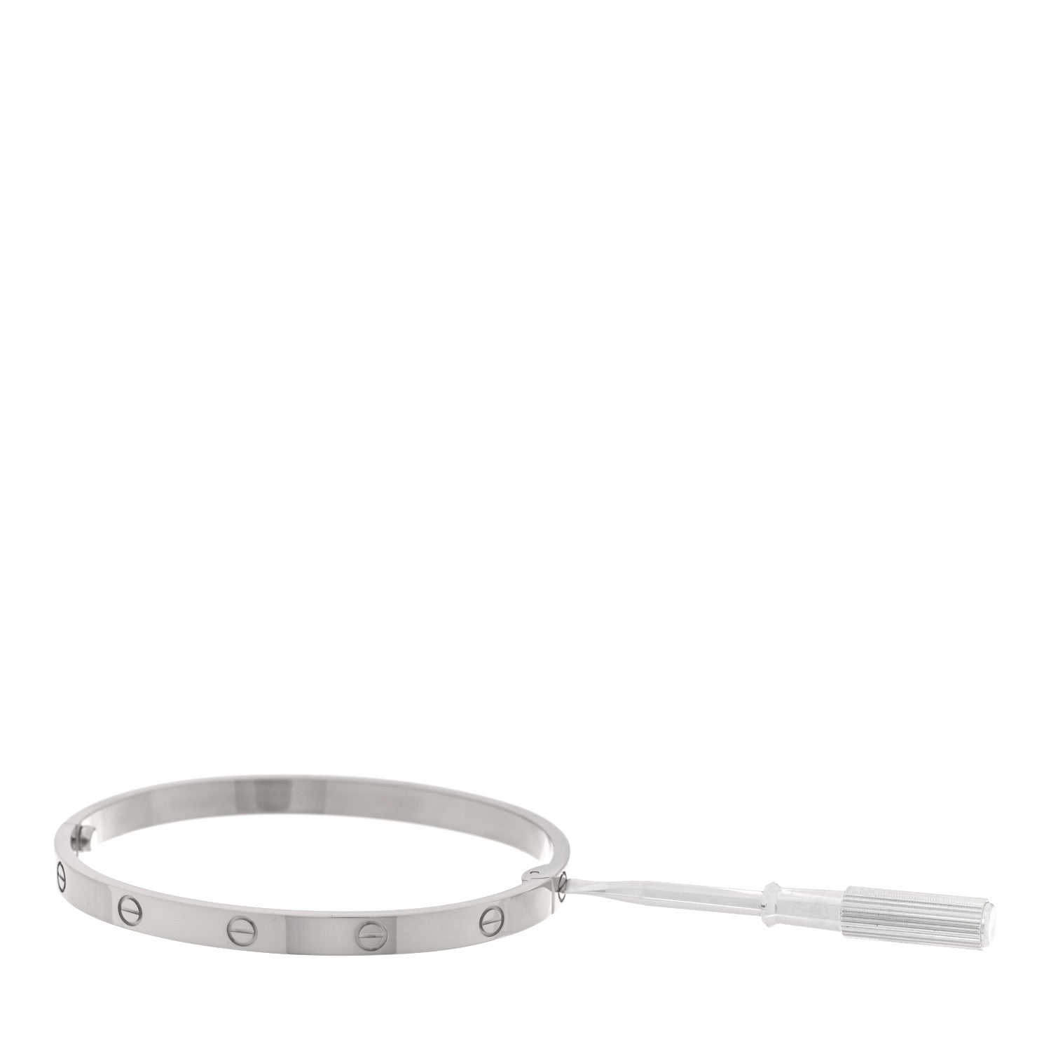Cartier 18K White Gold Medium LOVE Bracelet 17 3 of 7