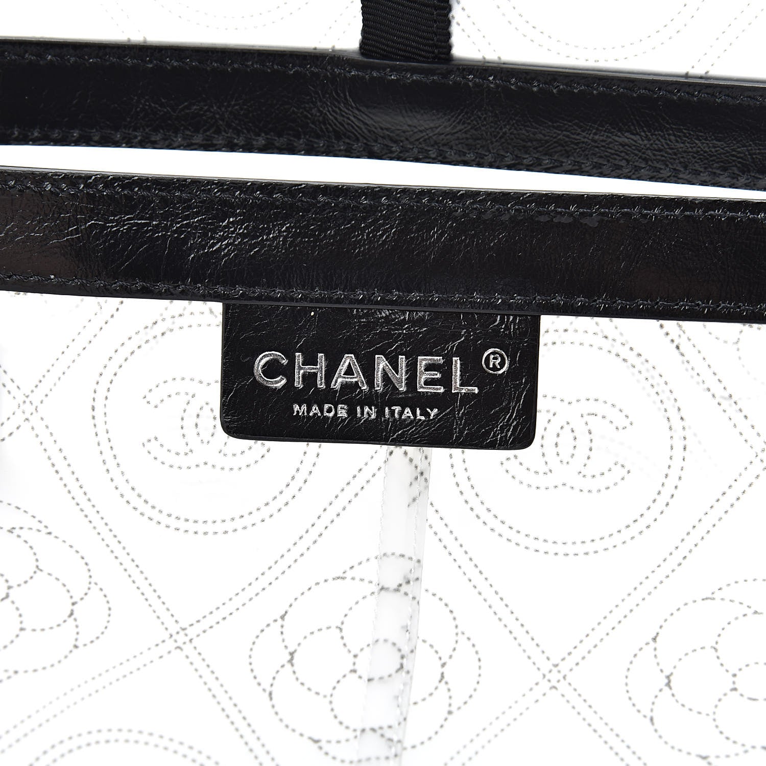 Chanel PVC Calfskin Coco Bag Raincoat White Black 5 of 6