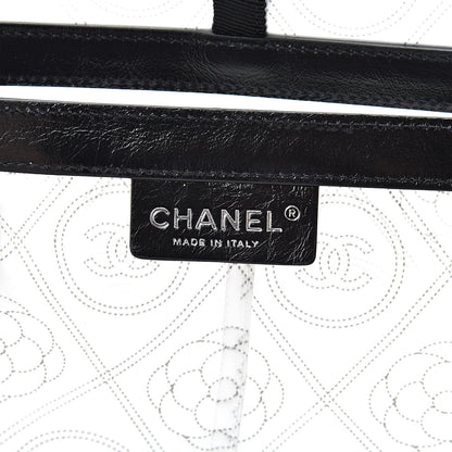 Chanel PVC Calfskin Coco Bag Raincoat White Black 5 of 6