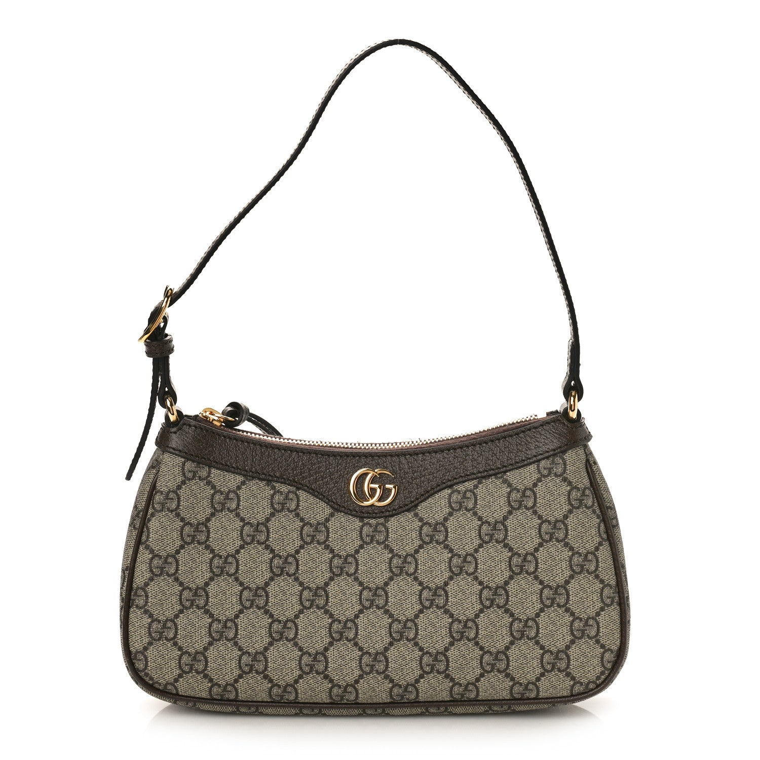 Gucci GG Supreme Monogram Textured Dollar Calfskin Small Ophidia Hobo Beige Ebony New Acero 1 of 10