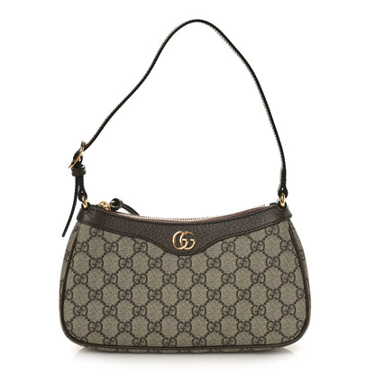 Gucci GG Supreme Monogram Textured Dollar Calfskin Small Ophidia Hobo Beige Ebony New Acero 1 of 10