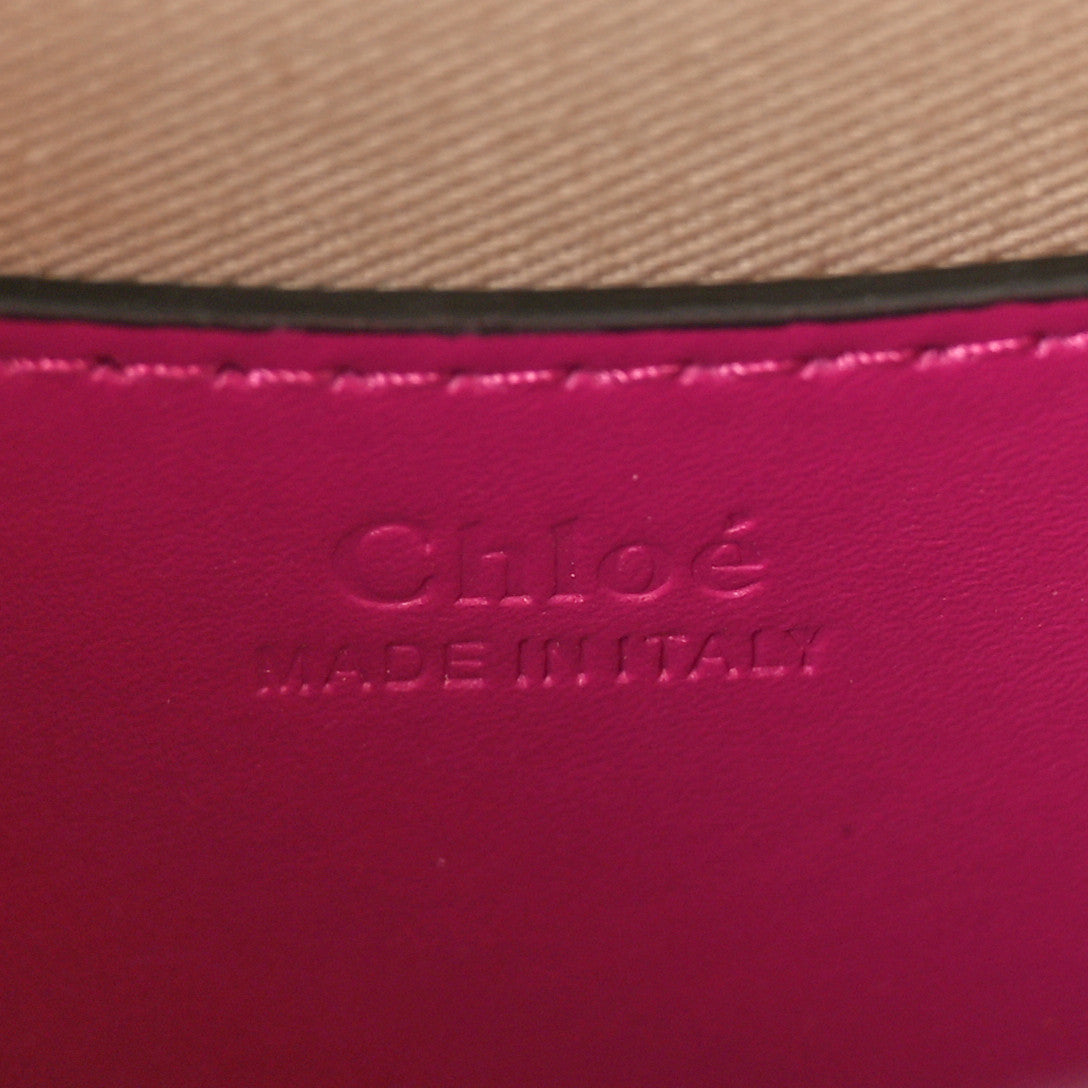 Chloe Calfskin Lizard Embossed Small Tess Bag Black Raisin 6 of 9