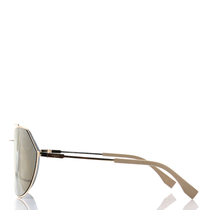 Fendi Metal Eyeline Aviator Sunglasses FF M0074/S Gold 3 of 6