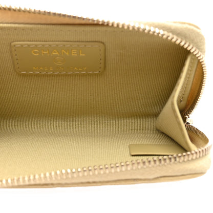 Chanel Caviar Quilted Zipped Key Holder Case Light Green 5 of 7