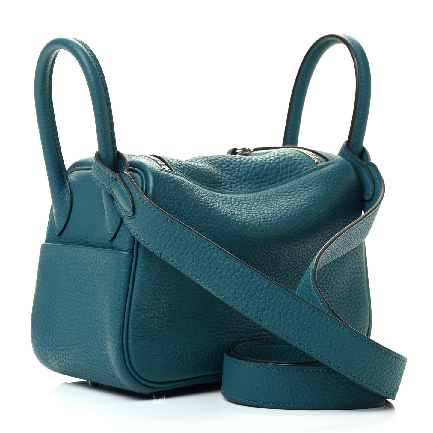 Taurillon Clemence Mini Lindy 20 Vert Bosphore