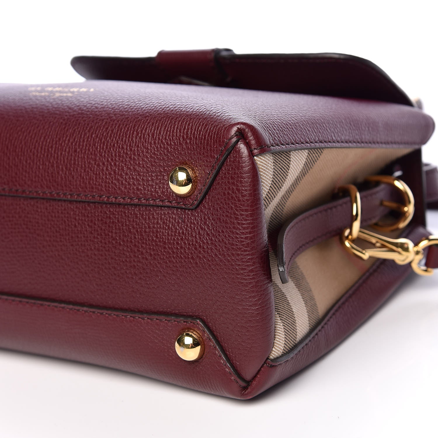 Burberry Derby Calfskin House Check Small Camberley Mahogany Red 10 of 26