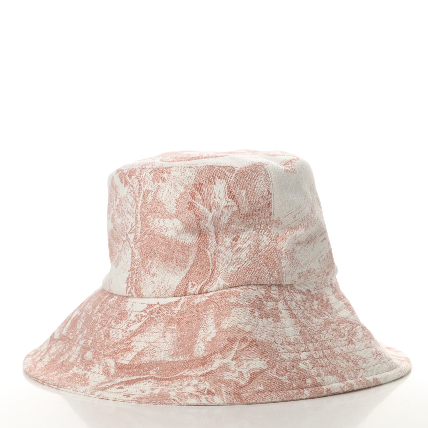 Christian Dior Cotton Dioriviera Toile De Jouy Bob Brim Bucket Hat 57 Rose 4 of 8