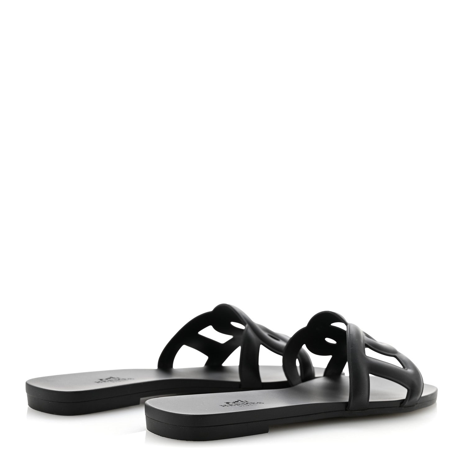 Hermes Rubber Aloha Sandals 36 Black 5 of 12