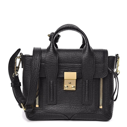 3.1 Phillip Lim 3.1 Textured Calfskin Mini Pashli Satchel Black 1 of 9