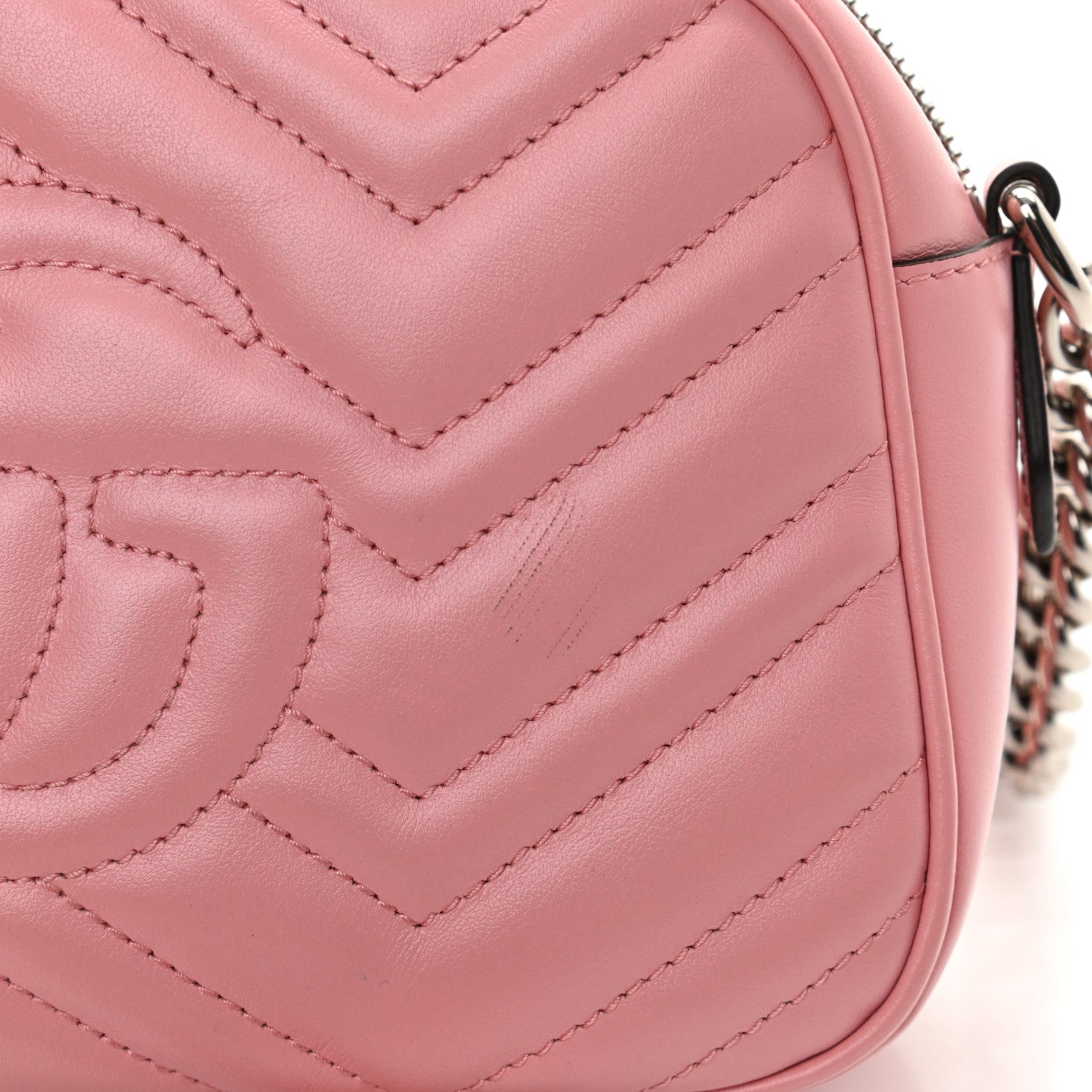 Gucci Calfskin Matelasse Small GG Marmont Chain Shoulder Bag Wild Rose 13 of 13