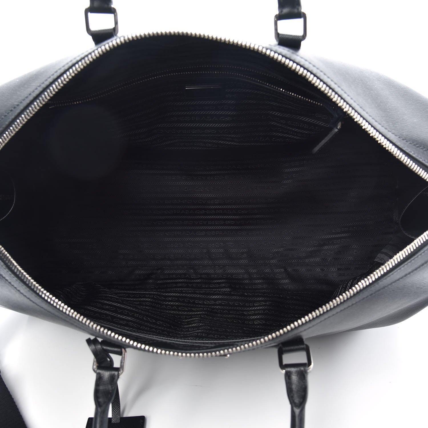 Prada Saffiano Duffle Travel Bag Black 4 of 8